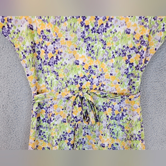 Chadwicks Womens Spring Summer Floral Ruffle Semi Wrap Midi Dress Sz 10 - Picture 10 of 11